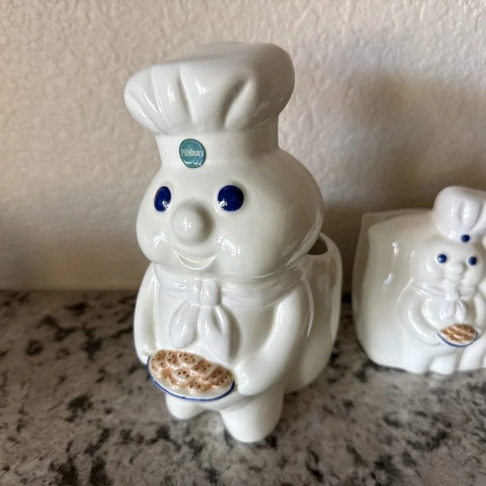 Vintage 1997 Pillsbury Doughboy Ceramic Set Holder,  Napkin Holder  *READ*
